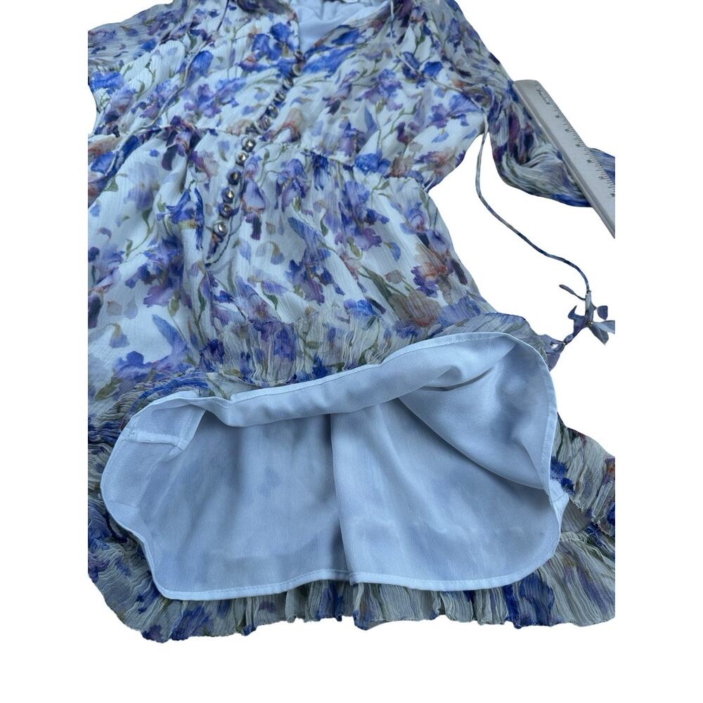 Zimmermann Tama Iris Silk Playsuit Romper Floral Ruffle Button Front No Belt 3 - Picture 5 of 13